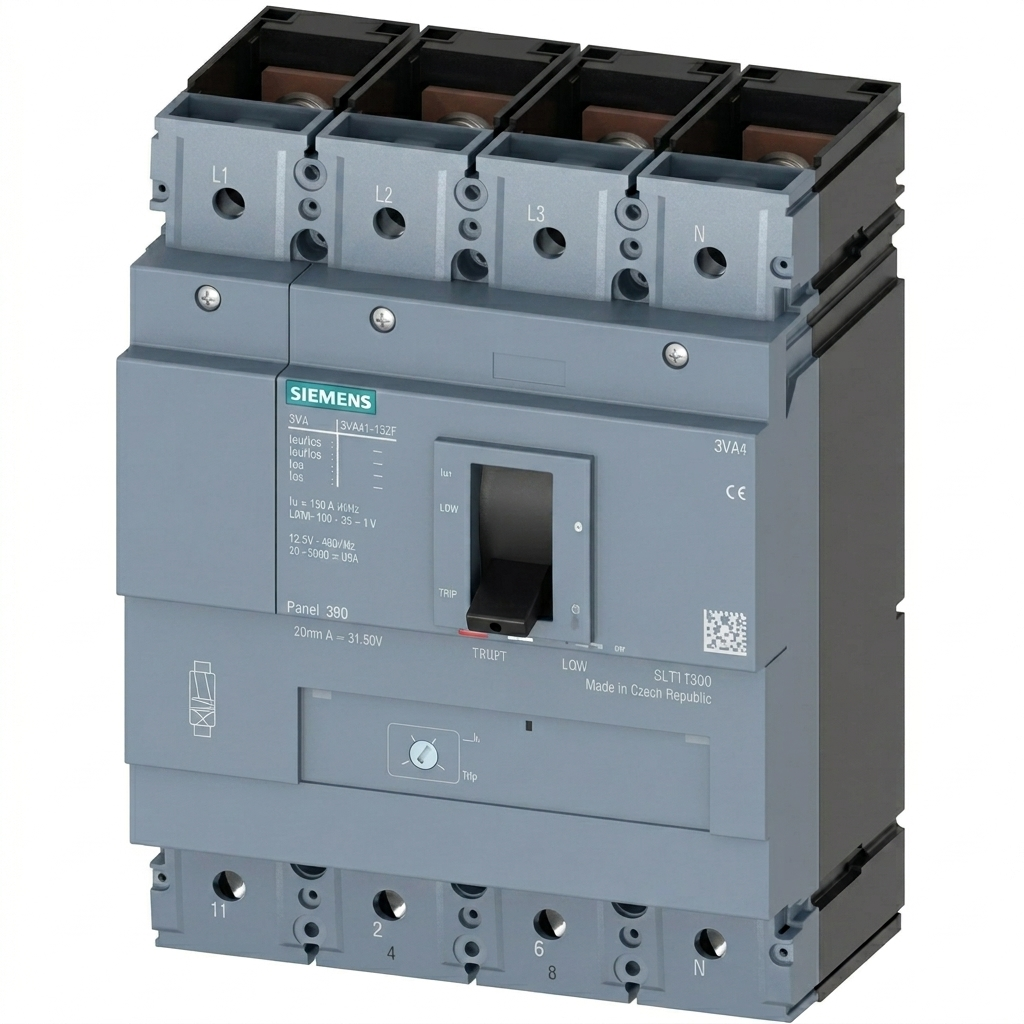 MCCB 4P ATFM 55KA 630A, TM220 3VM @415V Ir= 440-630A